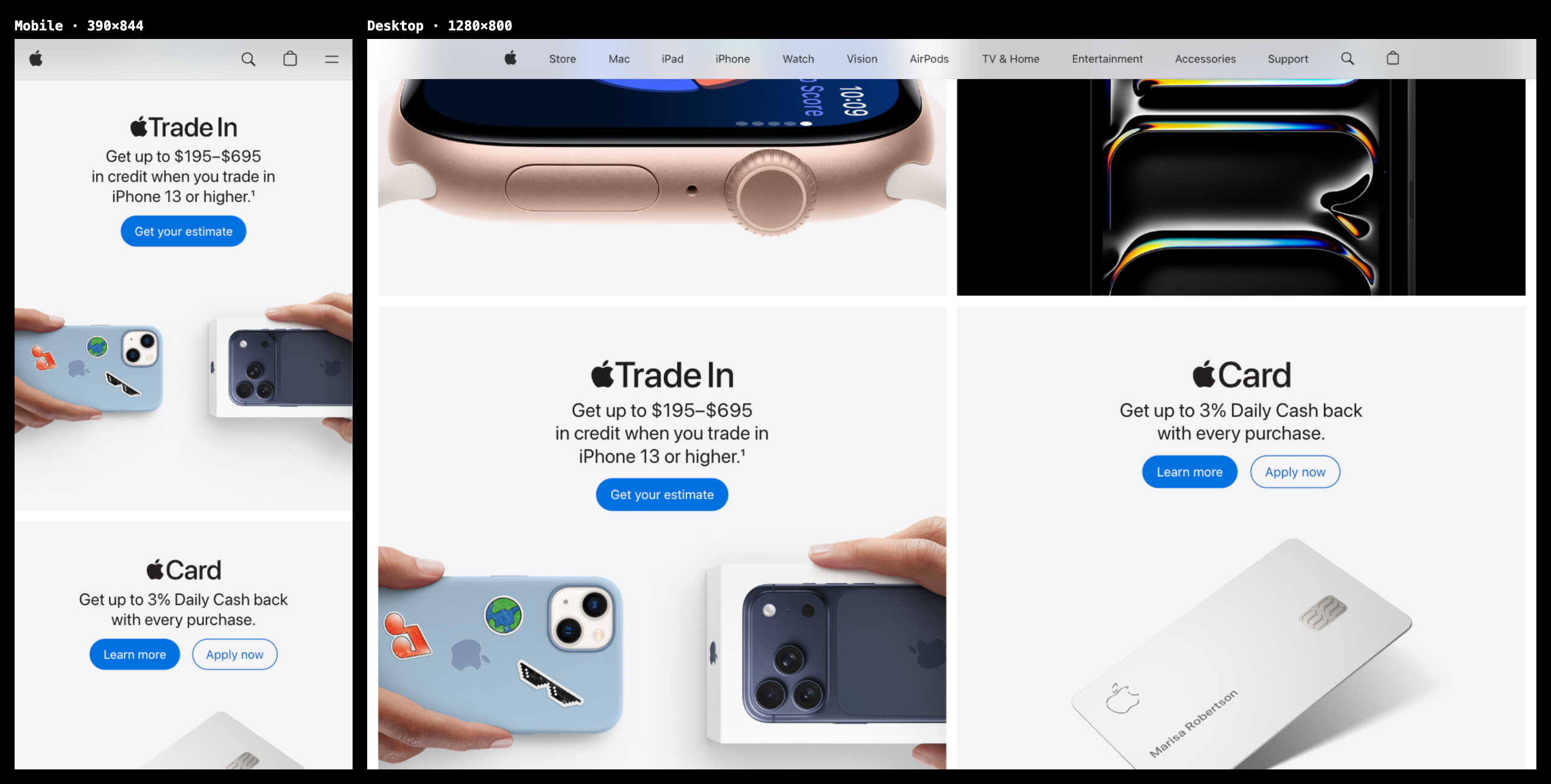 Breakpoint showing one site across mobile, tablet, and desktop viewports side by side